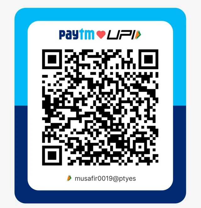 UPI QR code for musafir0019@ptyes